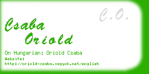 csaba oriold business card